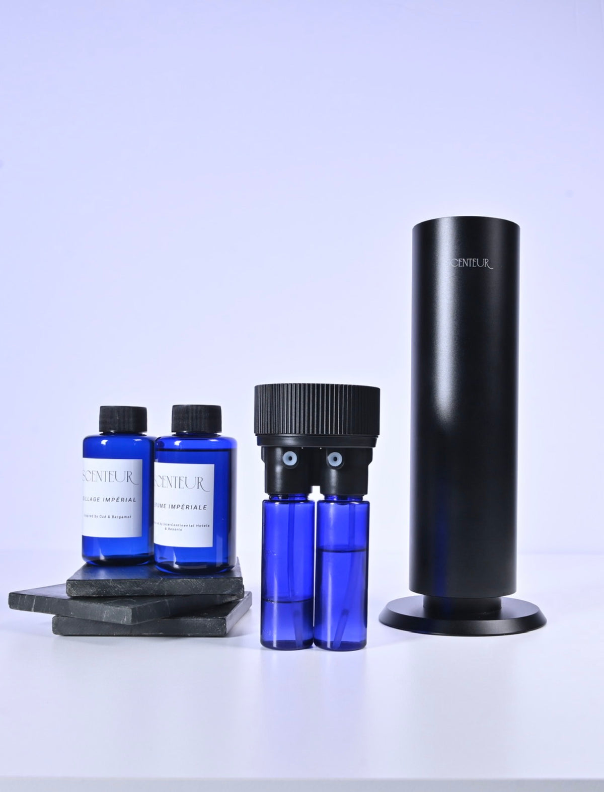 Diffuseur Scenteur DOUBLE avec flacons d'huiles parfumées compatibles